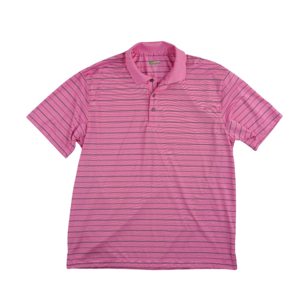 Izod Golf Polo Shirt Men's Size XL Pink Striped Xtreme Function